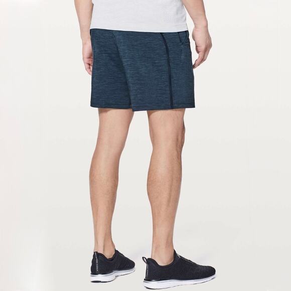 EUC Lululemon Pace Breaker Shorts Linerless 7" Small Heather Iron Blue True Navy - Picture 10 of 15